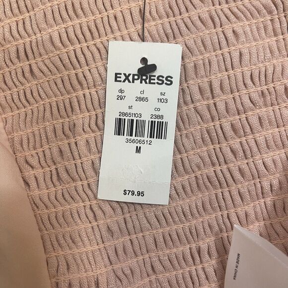 NWT Express Crop Milk Maid Top Blouse M Peach Cottagecore Coquette Feminine - Picture 6 of 9